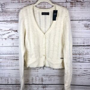 Abercrombie & Fitch Fuzzy Crop Cardigan